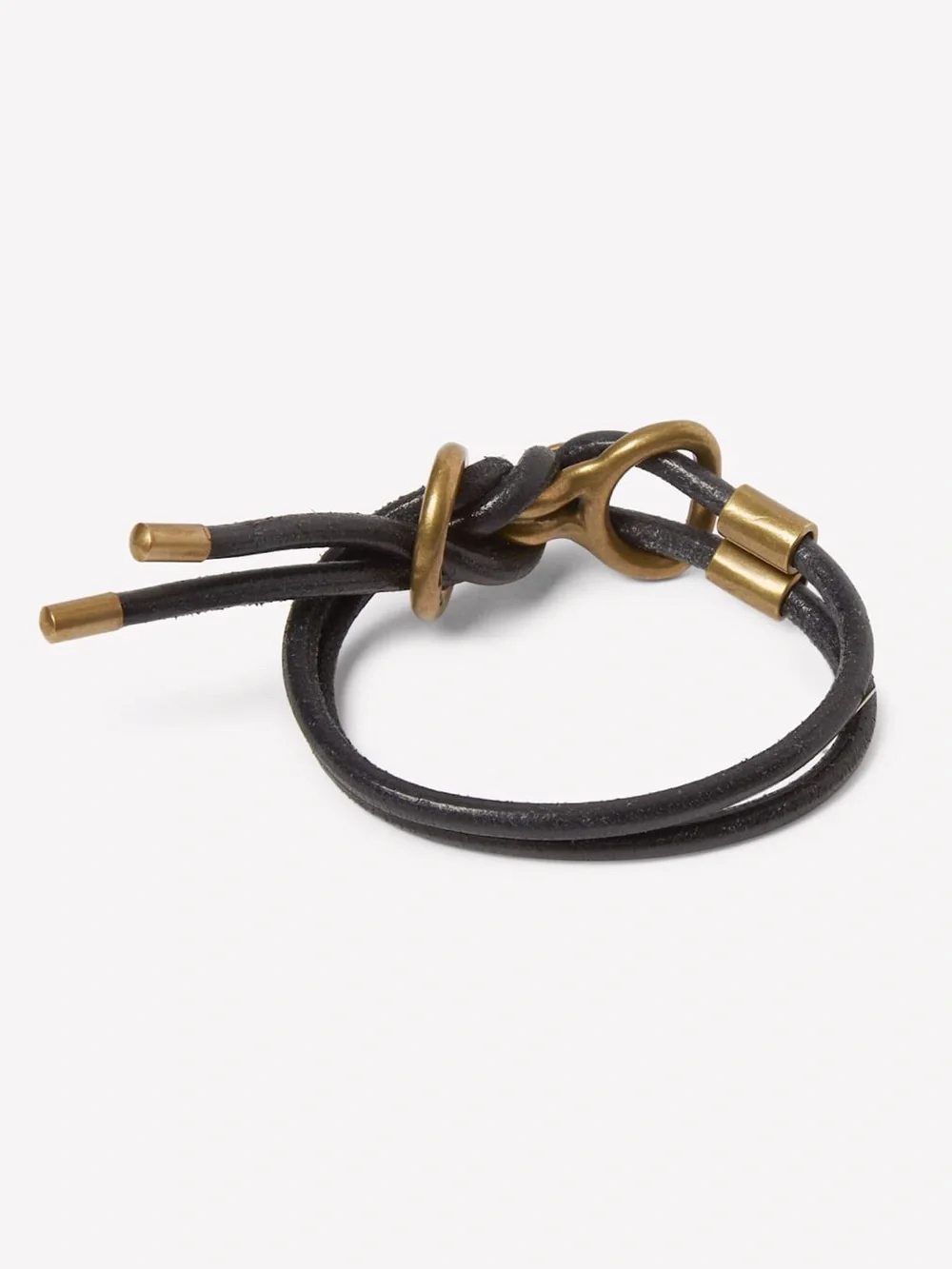 New Anthropologie x Giles Brothers Round Leather Wrap Bracelet Black
